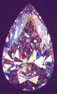 4.11ct Light Pink pear shaped diamond